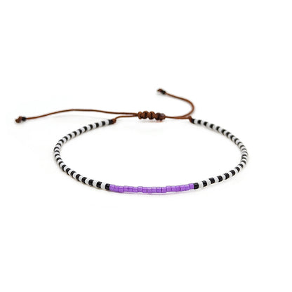 Black White Beaded Friendship Carrying Strap Bracelets