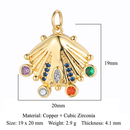 Wings Tower Copper Zircon Shell Pin Pendants