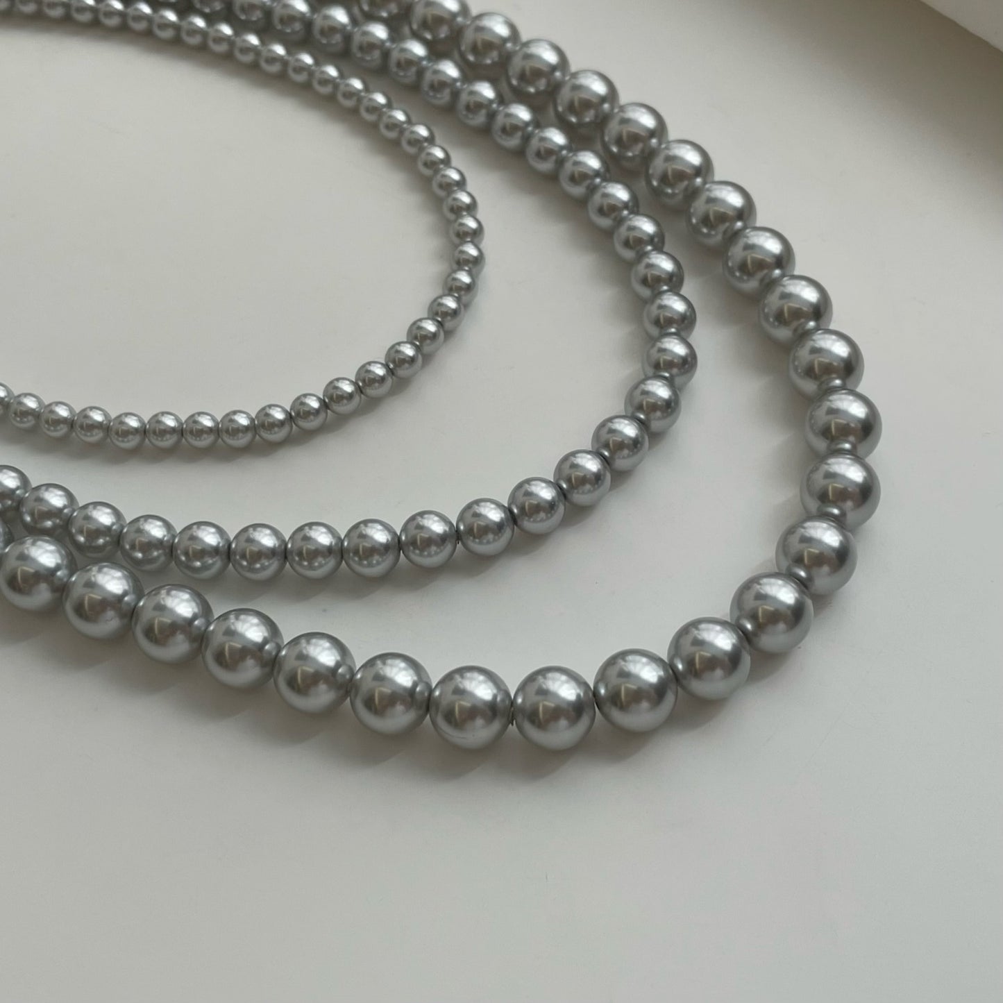 Gray Real Linen High-grade Pearl Niche Sterling Necklaces