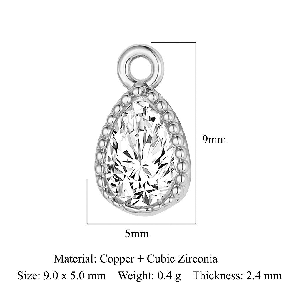 Drop Copper Zircon Square Ornament Accessories Pendants