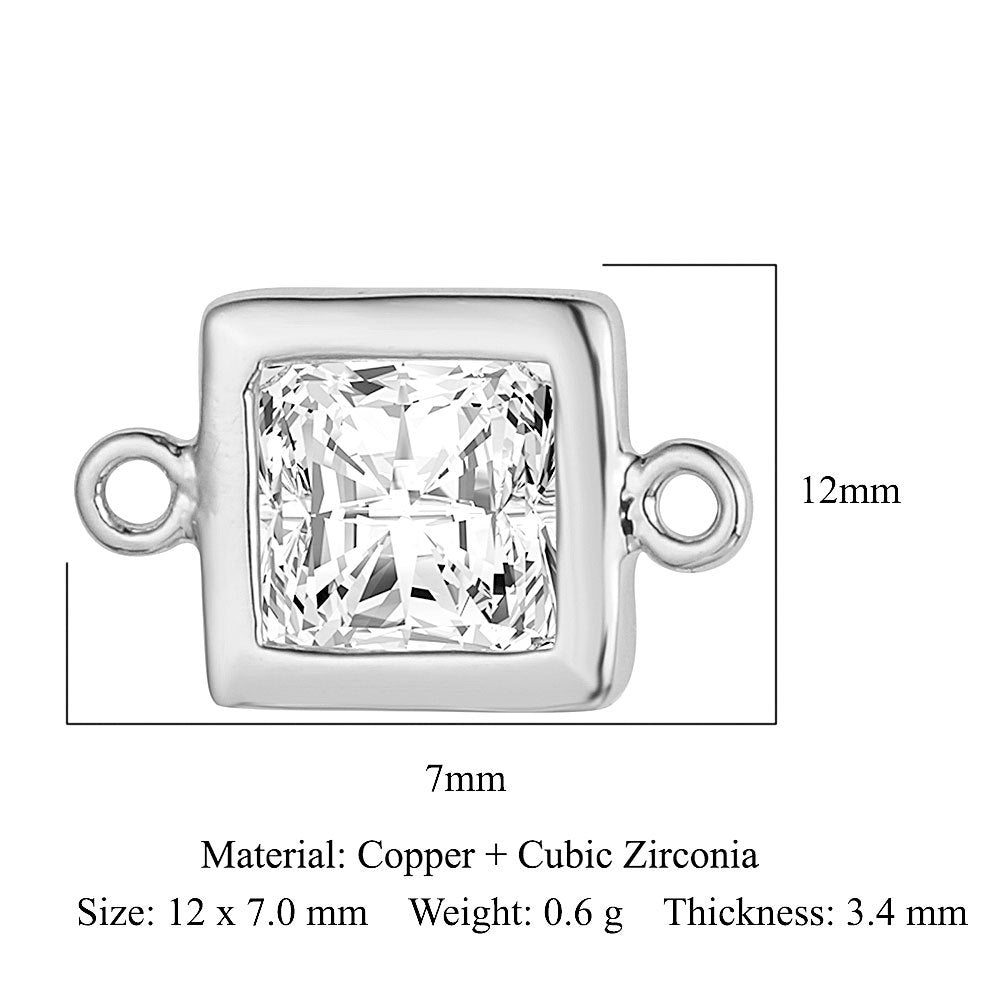 Drop Copper Zircon Square Ornament Accessories Pendants