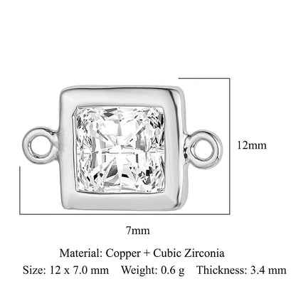 Drop Copper Zircon Square Ornament Accessories Pendants