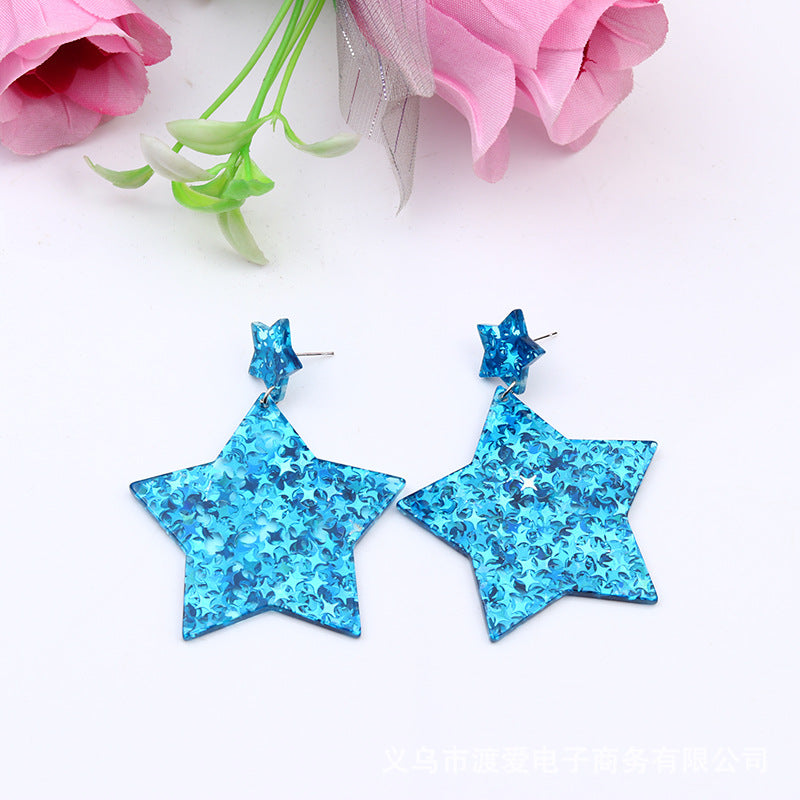 Women's Carnival Element Fashion Simple Geometric Stars Earrings