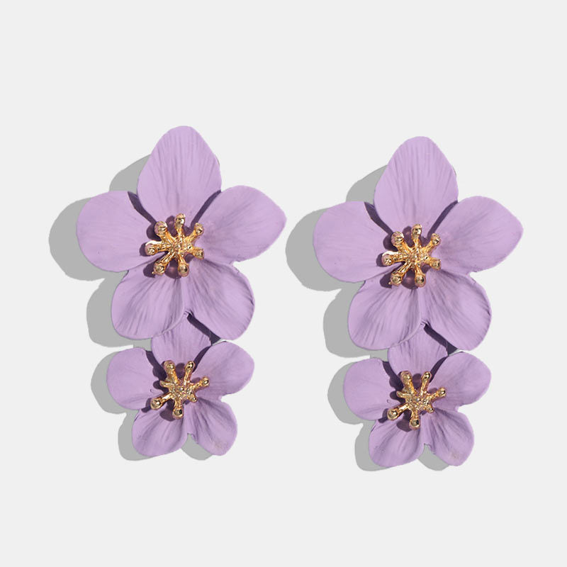 Women's Fresh Flower Bohemian Style Long Earrings