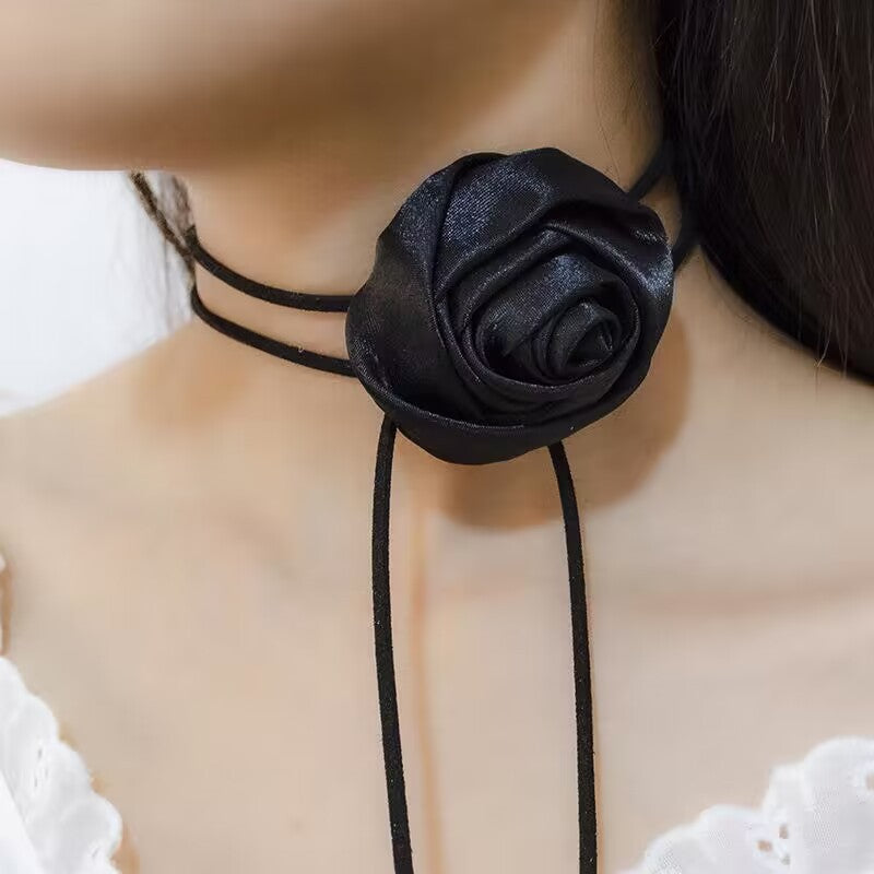 Pure Rose Handmade Collar Wrist Flower Silk Female Necklaces