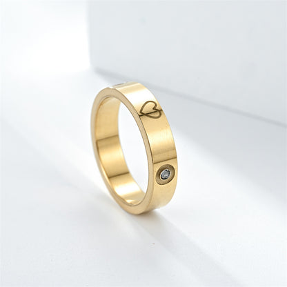 Fashion Personality Love Heart Diamond Couple Rings