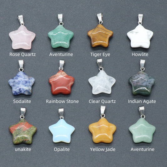 Beautiful Five-pointed Star Natural Stone Accessories Pendants