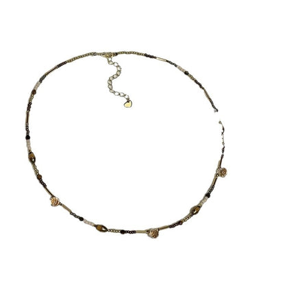 Women's Tigereye Brown Beaded Special Interest Light Luxury Necklaces