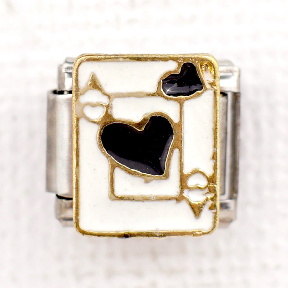 Oil Dripping Heart-shaped Accessories Module Handmade Poker Series Bracelets