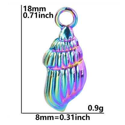 Steel Accessories Golden Conch Titanium Colorful Pendants