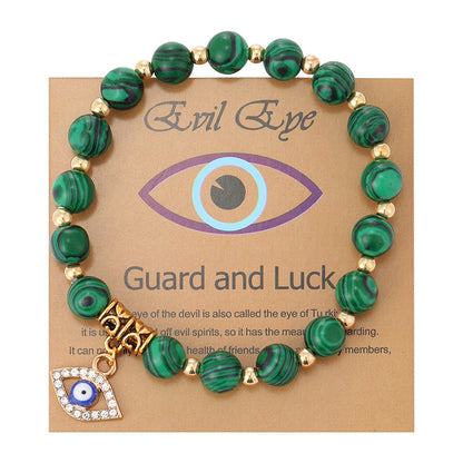 Women's Pink Zebra Stone Devil's Eye Basketball Bracelets