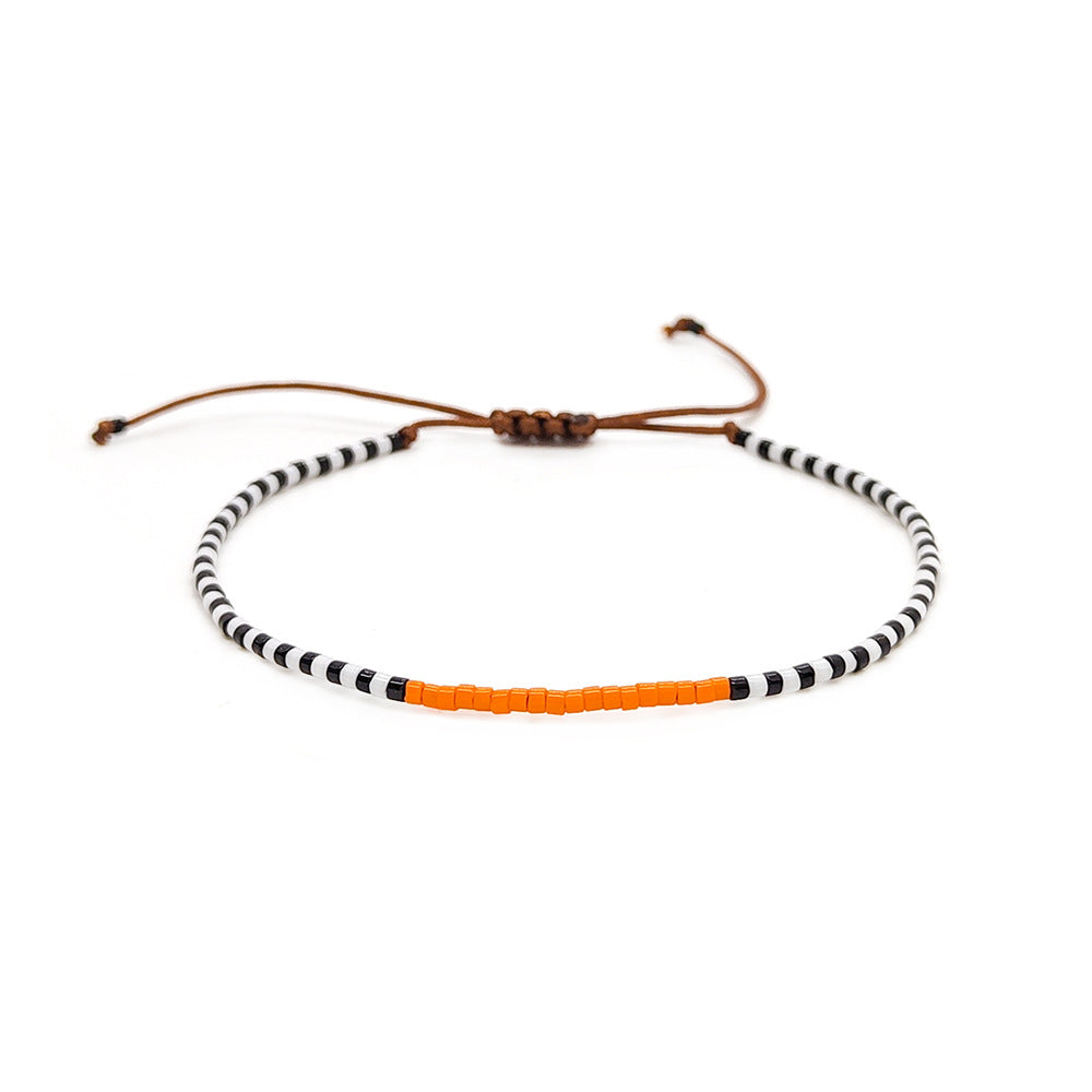 Black White Beaded Friendship Carrying Strap Bracelets