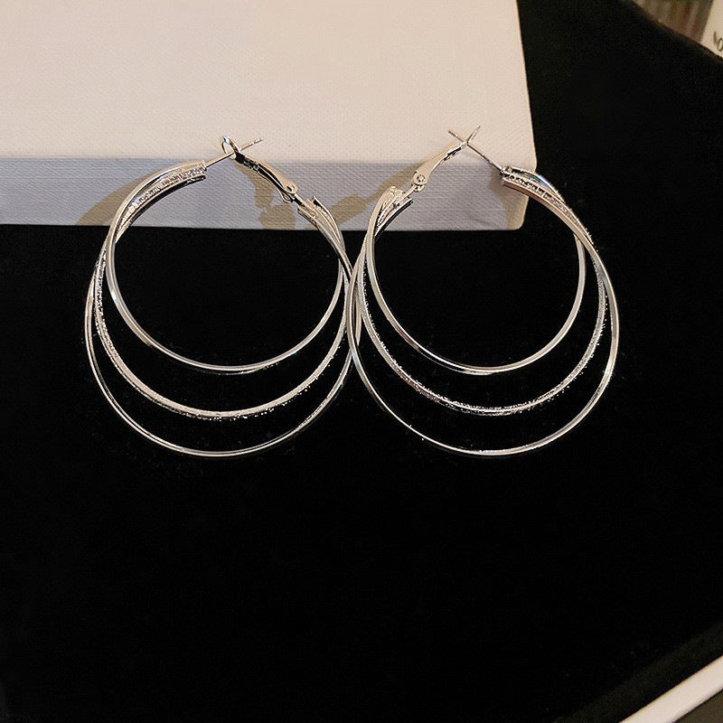 Metallic Round Geometric Minority Fashion Simple Earrings