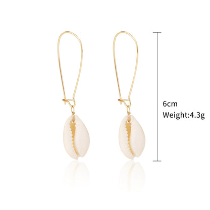 Bohemian Ocean Ornament Pearl Shell Alloy Earrings