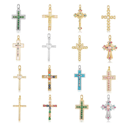 Cross Jade Copper Zircon Ornament Accessories Micro Bracelets
