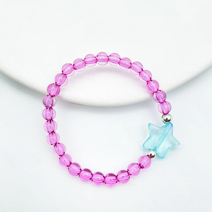 Children's Ornaments Colorful Starfish Beaded Crystal Acrylic Bracelets