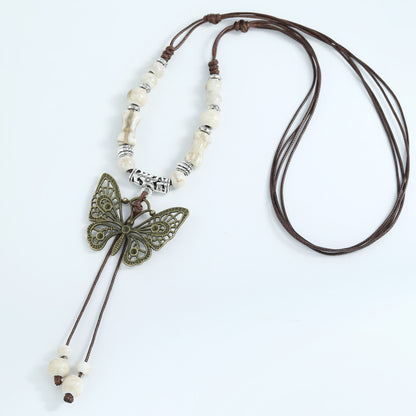 Women's Ceramic Beaded Chinese Ethnic Style Niche Necklaces