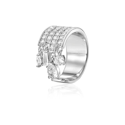 Diamond Open Female Light Luxury Index Rings