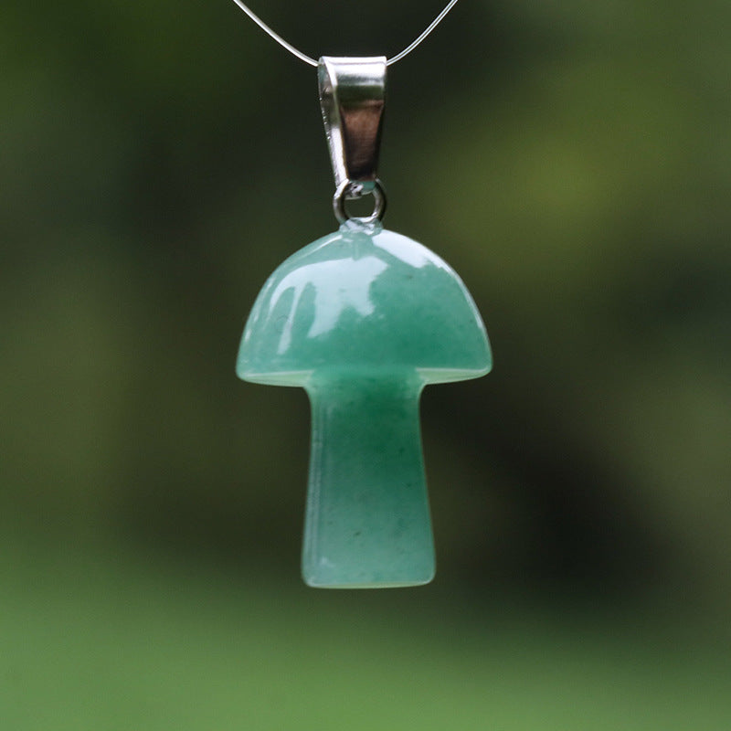 Natural Crystal Jade Mushroom Tigereye Pink Pendants