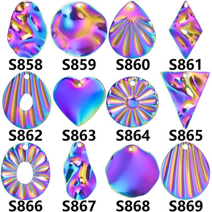 Colorful Vacuum Plating Stainless Steel Geometric Spacer Pendants