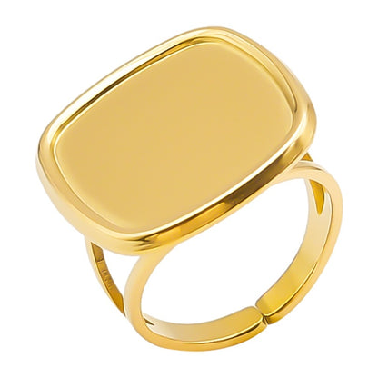 Square Hollow Opening Temperamental Cold Style Rings
