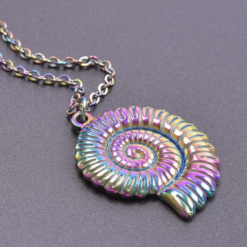 Colorful Golden Spiral Ornament Accessories Stainless Pendants