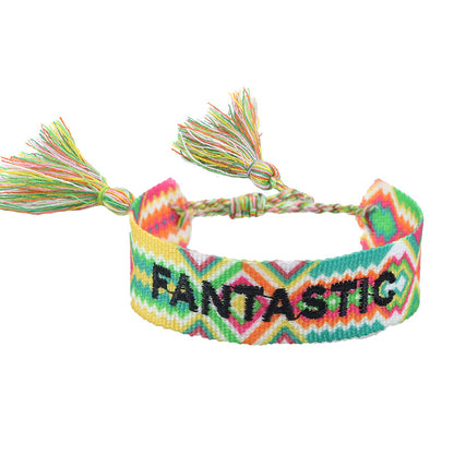 Women's & Men's Couple Letter Embroidery Wrist Strap Tassel Bracelets