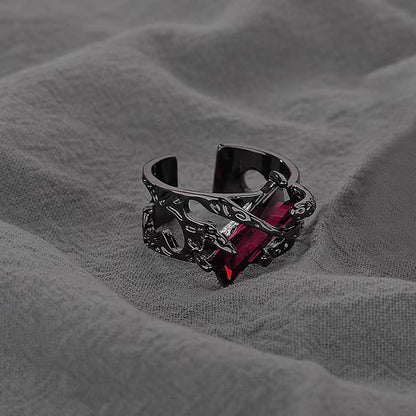 Women's & Men's Ruby Trendy Domineering Unisex Style Texture Rings