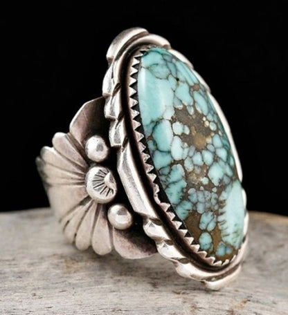 Women's & Men's Vintage Gemstone Turquoise Bridal Wedding Engagement Rings
