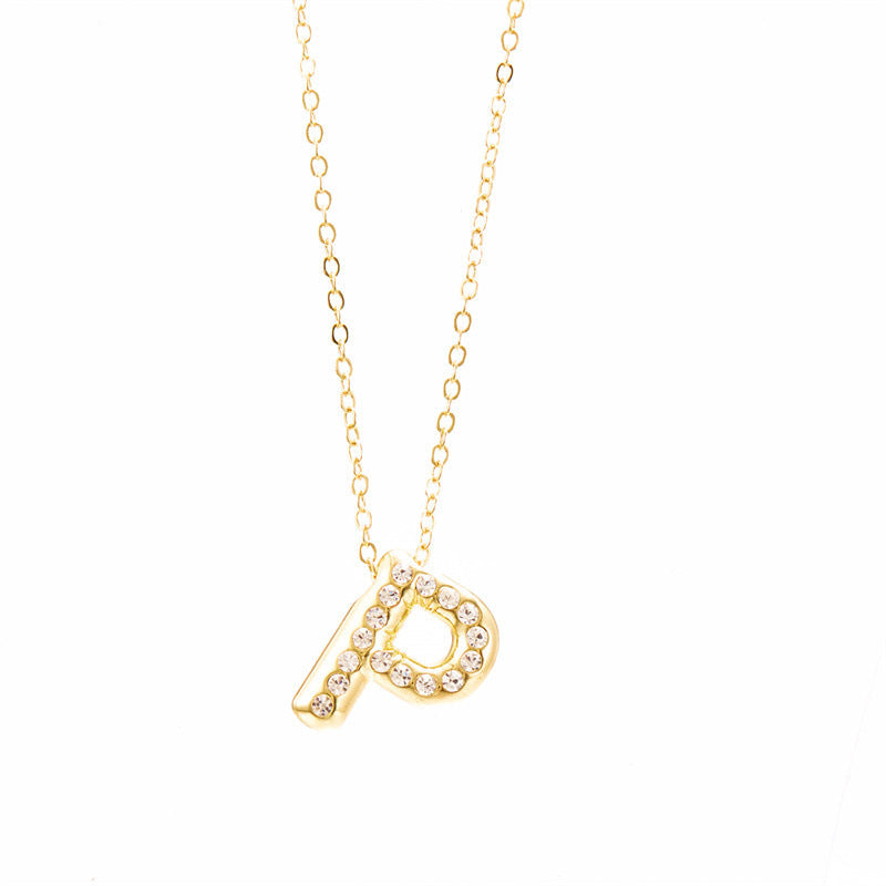 Chubby Letter Clavicle Chain Simplicity Birthday Necklaces