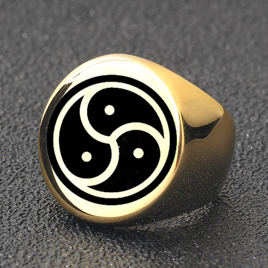Retro Round Totem Personalized Punk Stainless Rings