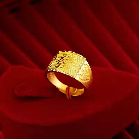 Men's Gold Shop Man's Chinese Knot Gold-plated Rings