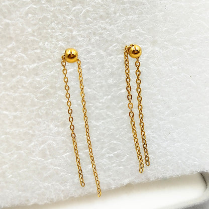 Style Titanium Steel Silicone Vacuum Gold-plated Ornament Accessories Earrings