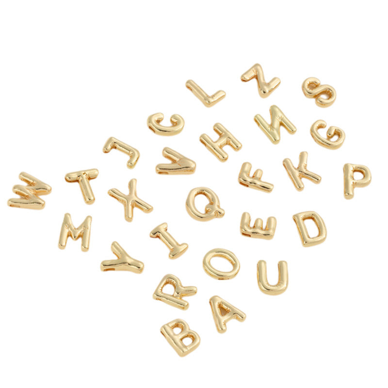 Gold Color Protection Letter Strings Hole Rings