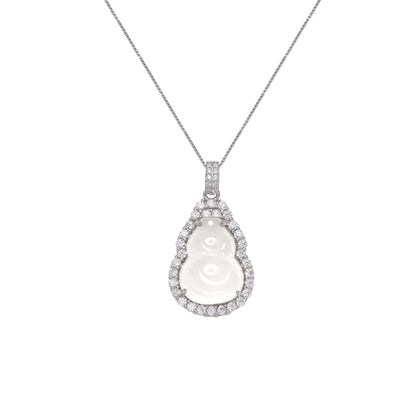 Women's Ice Chalcedony Gourd White Transparent National Necklaces