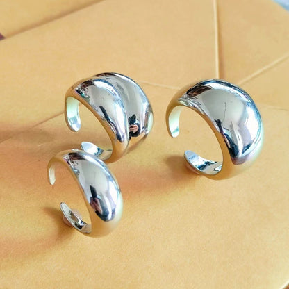 Niche Fashion Design Geometric Arc Glossy Exaggerated Rings