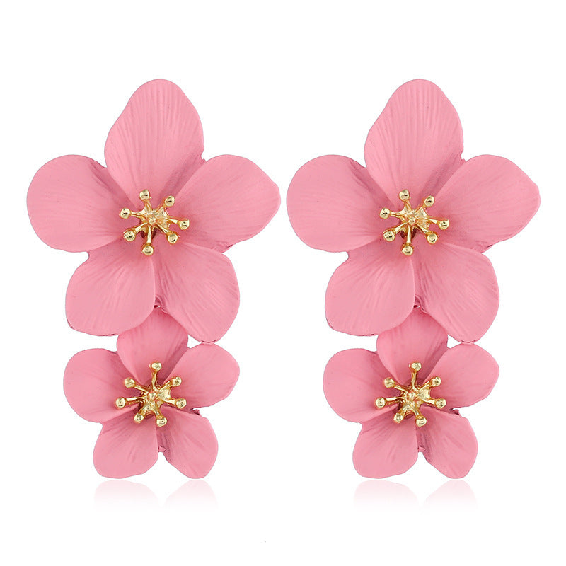 Women's Fresh Flower Bohemian Style Long Earrings