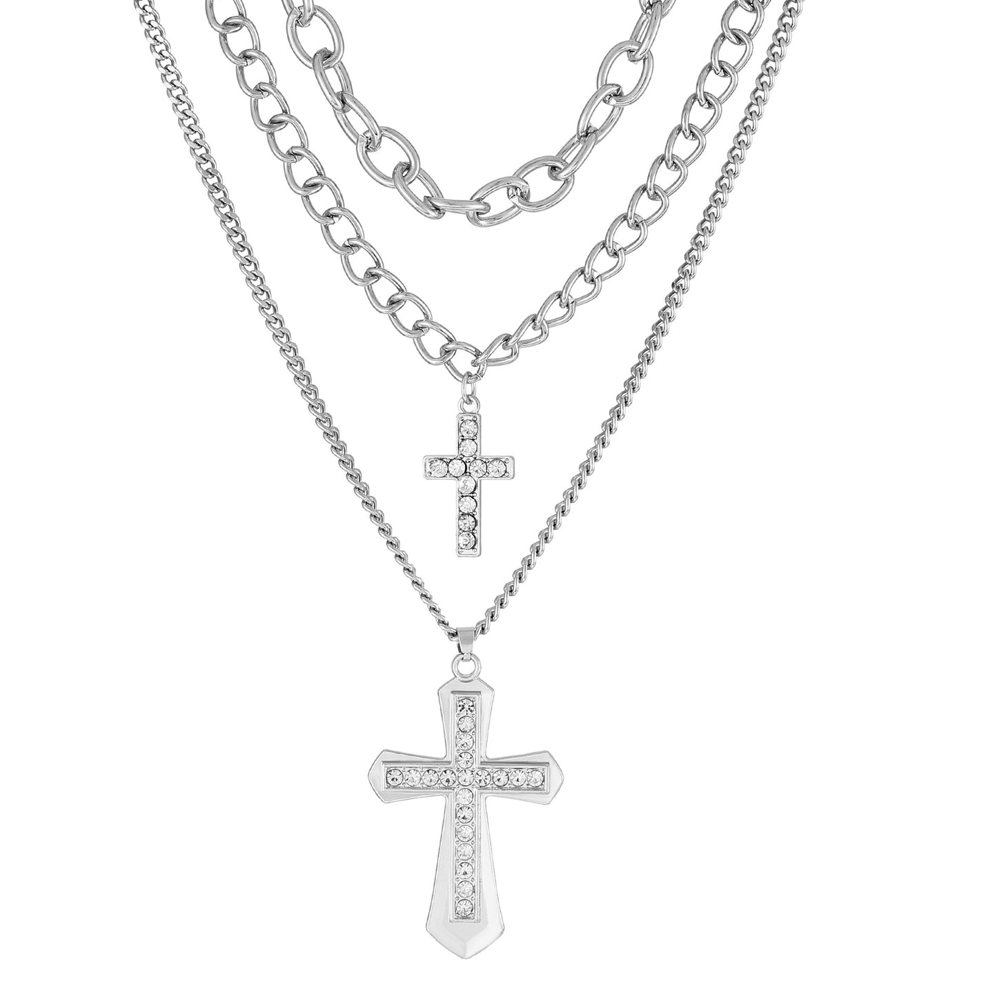 Vintage Pearl Cross Punk Sweater Female Pendants