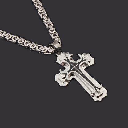 Cross Oiling Stainless Steel Titanium Flat Pendants