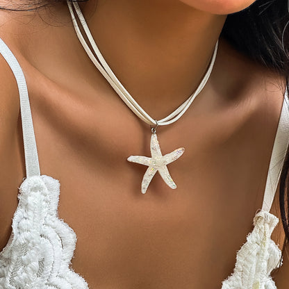 Ornament Personality Starfish Tassel Beach Mermaid Necklaces