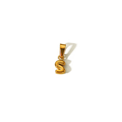 Minority Fashion Mini Bubble Letter Gold Stainless Pendants