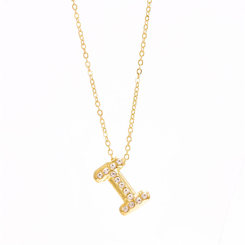 Chubby Letter Clavicle Chain Simplicity Birthday Necklaces