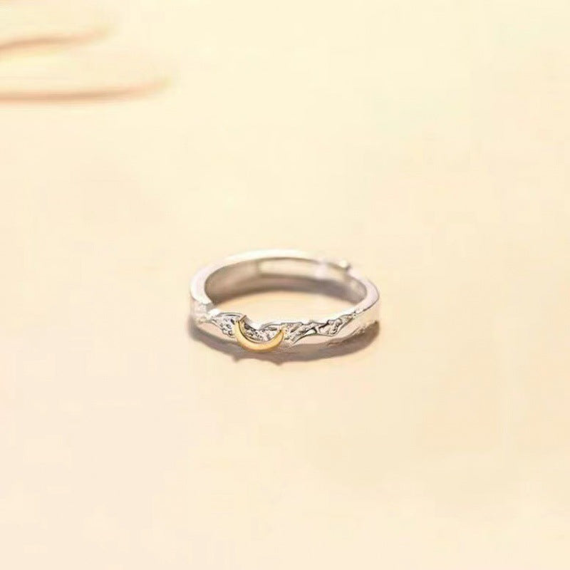 Women's & Men's Sun Moon Couple Design High-grade Open Rings