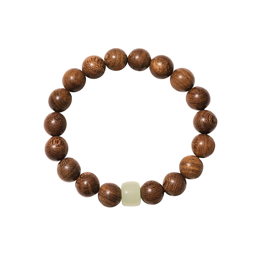 Women's & Men's Style Golden Sandalwood Wooden Prayer Beads Hand Toy Bracelets