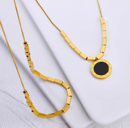 Women's Steel For Trendy Light Luxury Design Roman Digital Necklaces