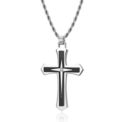 Men's Stainless Steel Two-color Cross Trendy Titanium Pendants