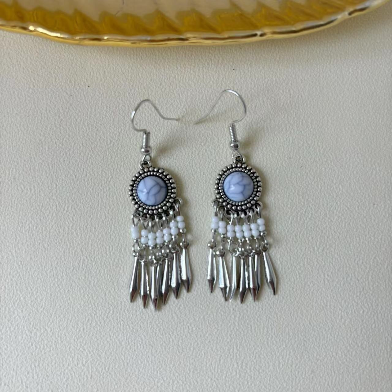 Temperament Personality Bohemian Small Ethnic Style Bead Tourist Earrings