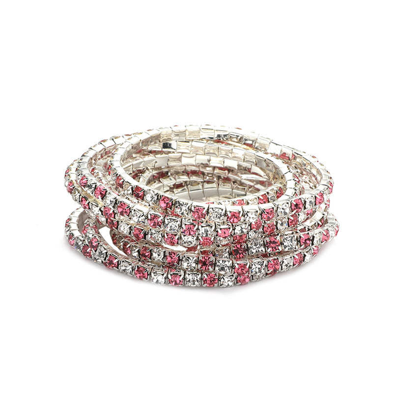 Rhinestone Stretch Bridal Korean Single Row Bracelets