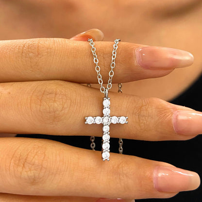 Micro Inlaid Zircon Cross Creative Personality Virgin Female Necklaces