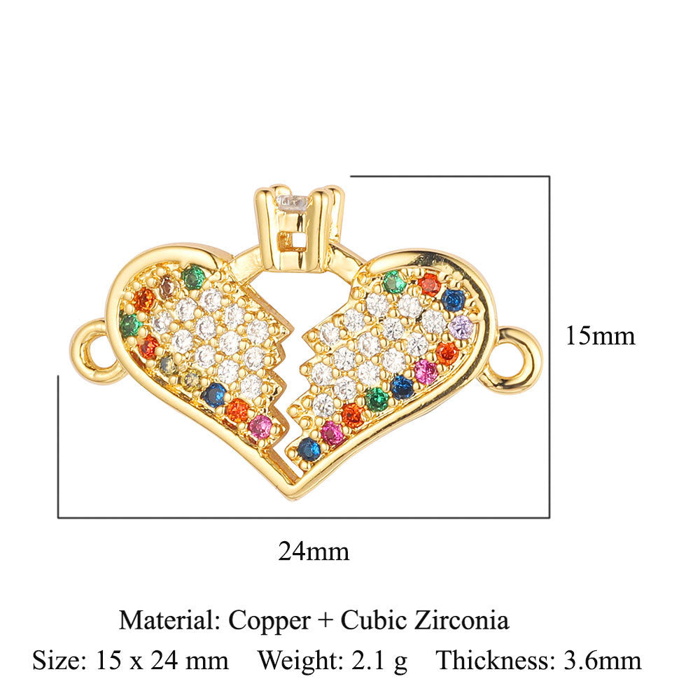 Heart Family Three Copper Zircon Ornament Pendants